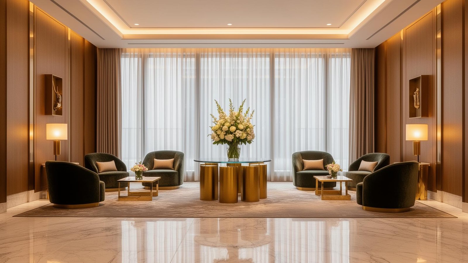 Luxury hotel lobby